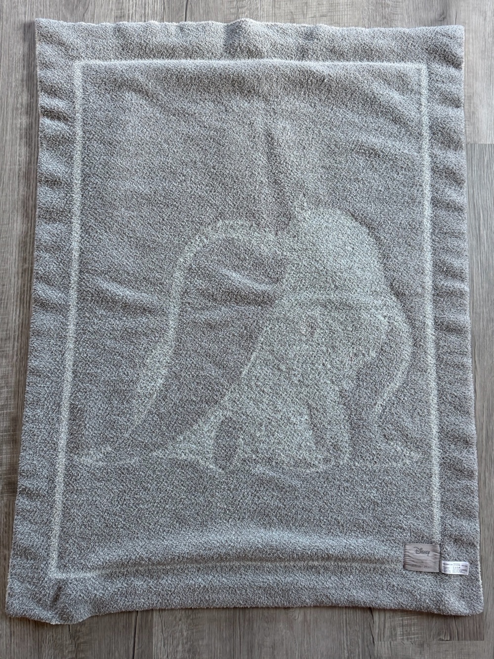 Barefoot Dreams Baby Blanket Pale Gray and Cream Dumbo Design - Picture 3 of 4